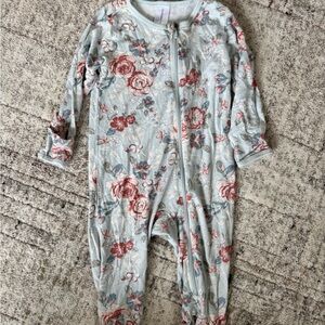 Floral Zip-Front Kids One-Piece - Light Blue florals Modern Moments pajamas